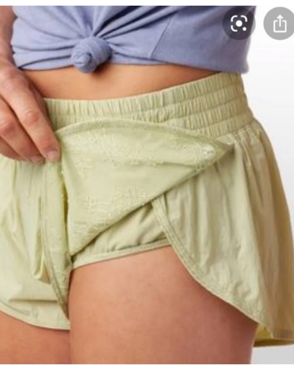 NWT Free People Movement Namaslay Active Dolphin Shorts Size L Brushed Pistachio